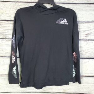 Adidas Black Hoodie Tee (Youth L 14) Title: Adidas Youth Girls Size L 14 Black H